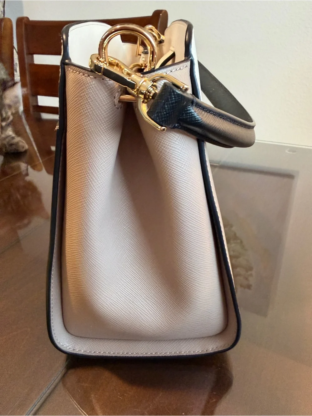 kate spade Two-Tone Tan and Cream Convertible Shoulder Bag